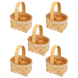 ULTECHNOVO 5Pcs Handwoven Miniature Candy Baskets for Rustic Wedding Party Favors Decorative Woven Box and Storage Basket for Home Crafts and Party Decorations