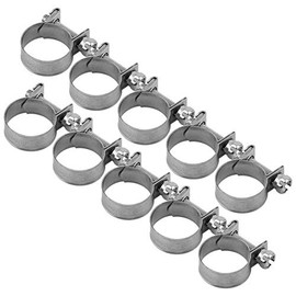 10pcs Hose Bands Hose Clamps Tube Clips Fuel Hose Clamps Stainless Steel Hose Clamp Adjustable Hose Bands Pipe Clips Hose Fasteners Rust-proof Strong Fixation Fuel Hose Air Hose (0.63-0.71 inches)