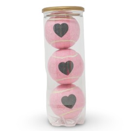 Price's 1 x 3 Heart Motif Tennis Balls in a Tube (Pale Pink)