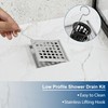 Neodrain 4 in Square Shower Drain Brushed 304 Stainless Steel,