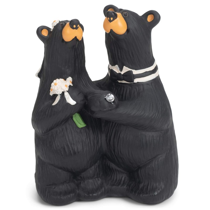 DEMDACO Wedding Couple Black Bear 6 x 4.5 Hand-cast Resin