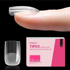 Beetles Tipex Instant Apex Nail Tips Thick Acrylic Nail Set for Flat Nails Manicure Stiletto Square Almond Coffin Nail Tips Nail Art DIY Gift for Women #TikTokShopBacktoSchool:_XS Short Square Tipex Nails（NO GLUE&Lamp）