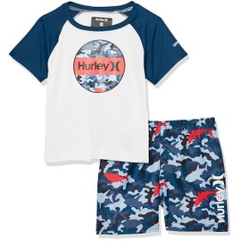 Hurley - Traje de baño para niño (2 Piezas), Azul valeriana/Sharkbait, 24 Meses