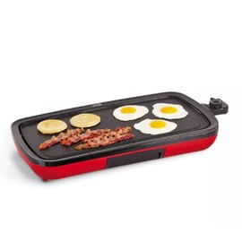 mybe Nonstick Electric Griddle | Include Drip Tray and recipe guide | Red