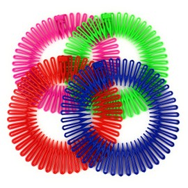 Pink Green Red Blue headband Set 4 Flex spider hair comb teeth zig zag stretch accordion style headband