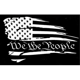 Distressed American Flag We The People Patriotic Vehicle Decal Sticker Decor