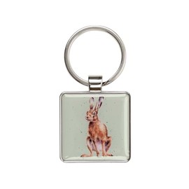 Wrendale Designs Keyring with Rabbit Motif "Golden Hour", Stone, 40 mm x 80 mm, stone