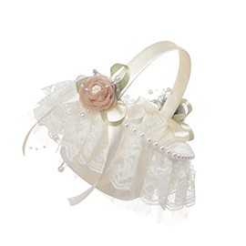 PRETYZOOM Canasta de Mano de niña de Las Flores Wedding decoración Fiesta Cesta de Almacenamiento de pétalos Hecha a Mano Adornos decoración Vintage Canasta de Boda