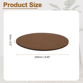 uxcell Round Felt Furniture Pads, 9.5" Dia x 0.2" Thick Adhesive Backed Felt Non-Slip Anti-Scratch Felt Pads Chair Leg Protectors for Protecting Hardwood Floor, Brown