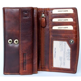 Bull Burry Spacious Brown RFID Leather Wallet Made From Strong Genuine Cowhide Leather, brown, Vintage