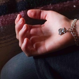 The Magic Zoo Sterling Silver Sleeping Cat Angel Charm for Charm Bracelet