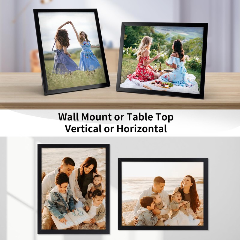 Giftgarden Black 10x8 Photo Frame, Sleek Thin Design Picture Frames