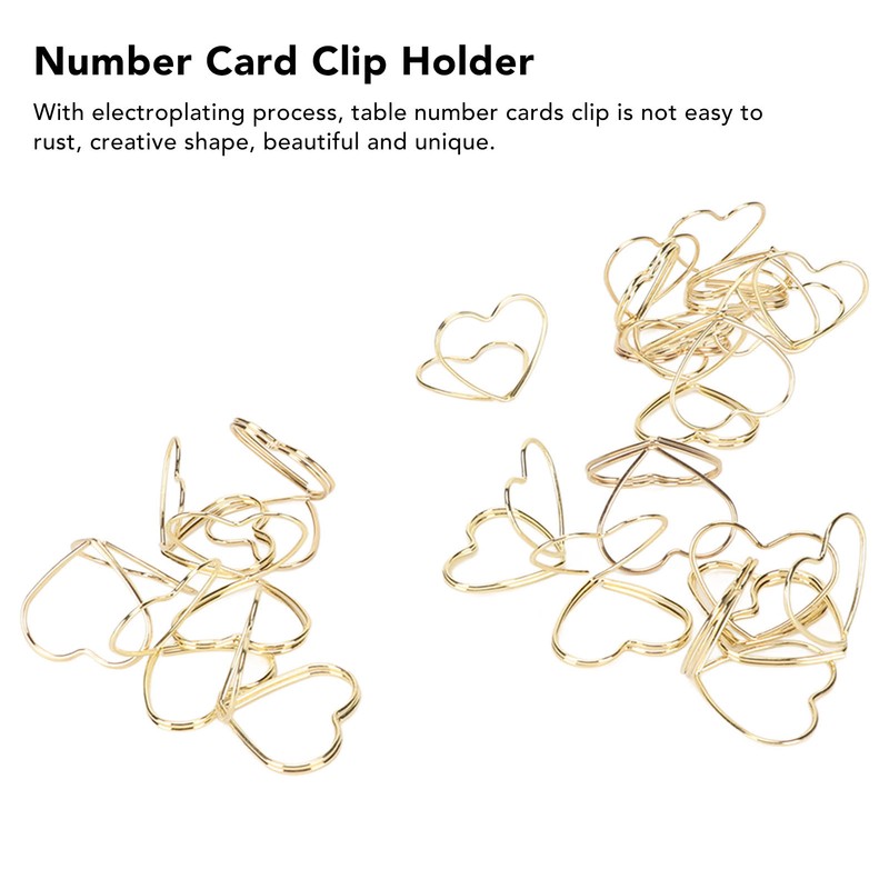 50Pcs Place Card Holder Heart Shape Cute Colorfast Table Card