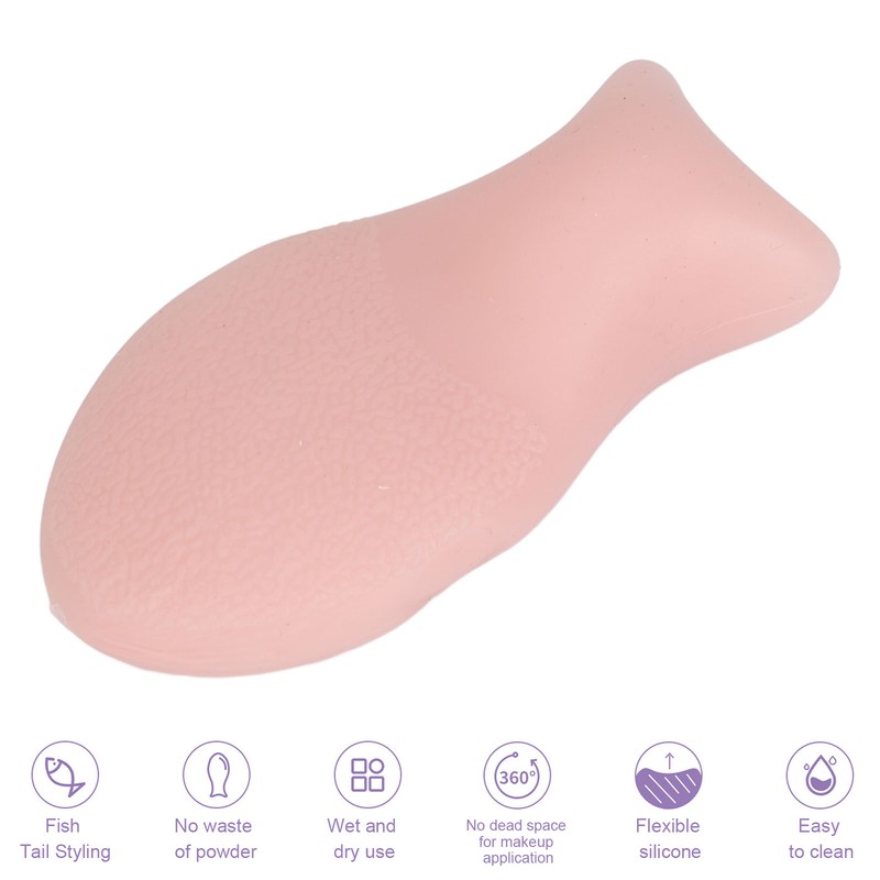 Makeup Puff Elastic Wet And Dry Reusable Bendable Fish Tail