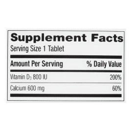 Caltrate Salud Ósea Calcio 600 + D3 120 Tabletas, Americano Sabor Sin sabor