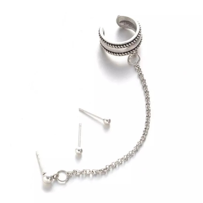 Patry Aretes Juego De 3 Piezas Bohemio Cadena Joyería Clip