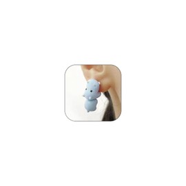 Cute Animal Bite Earrings 6 Pairs Cute Animal Bite Earrings for Women 3D Clay Earrings Animal Cartoon Biting Ears Stud Fun Earrings Weird Earrings Jewelry Gifts (blue hippopotamus)