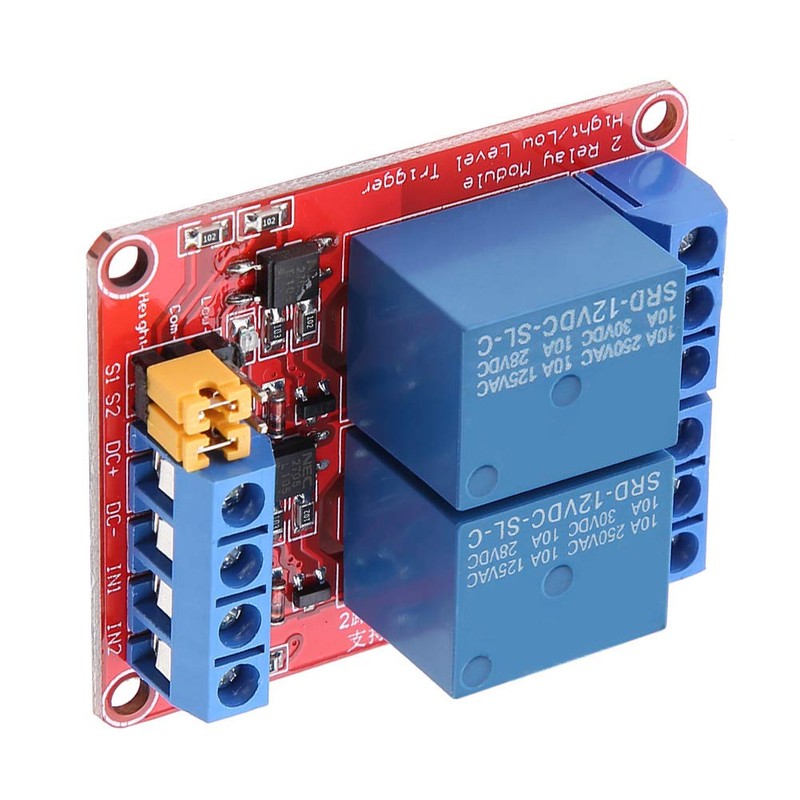2 Channel 12V Relay Modul, Relay Module 2 Channel 5/12/24V