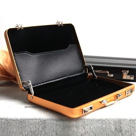 Opexicos 2Pcs Lock Box Modeling Suitcase Aluminum Metal Business Card Holder Card Case