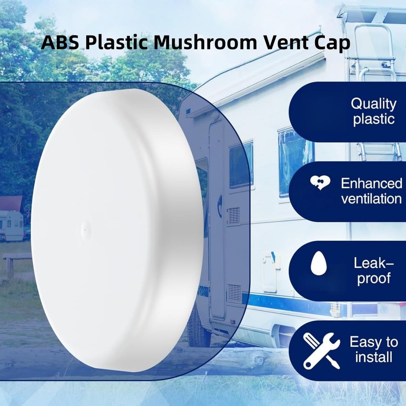 RV Vent Cover, ABS Plastic Mushroom Vent Cap for Camper