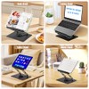 HAUTOCO Adjustable Acrylic Book Stand for Reading, 360° Rotating Base,