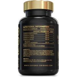 Advanced Magnesium Glycinate 4-in-1 Complex | Made in The UK | 1233mg of Mag Bisglycinate, Citrate, Malate & Taurate | Magnesium Supplements | More Varieties, More Benefits | 120 Capsules