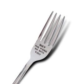 LAIX May The Fork Be With You Laser Engraved Stainless Steel Fork with Gift Box, Gift For StarWars Fans