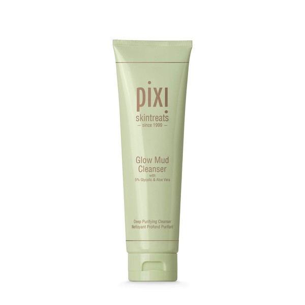 Pixi Beauty Glow Mud Cleanser | Deep Pore Cleanser | Gentle Exfoliator For Radiant Skin | Effective Cleanser For All Skin Types | 4.57 Fl Oz