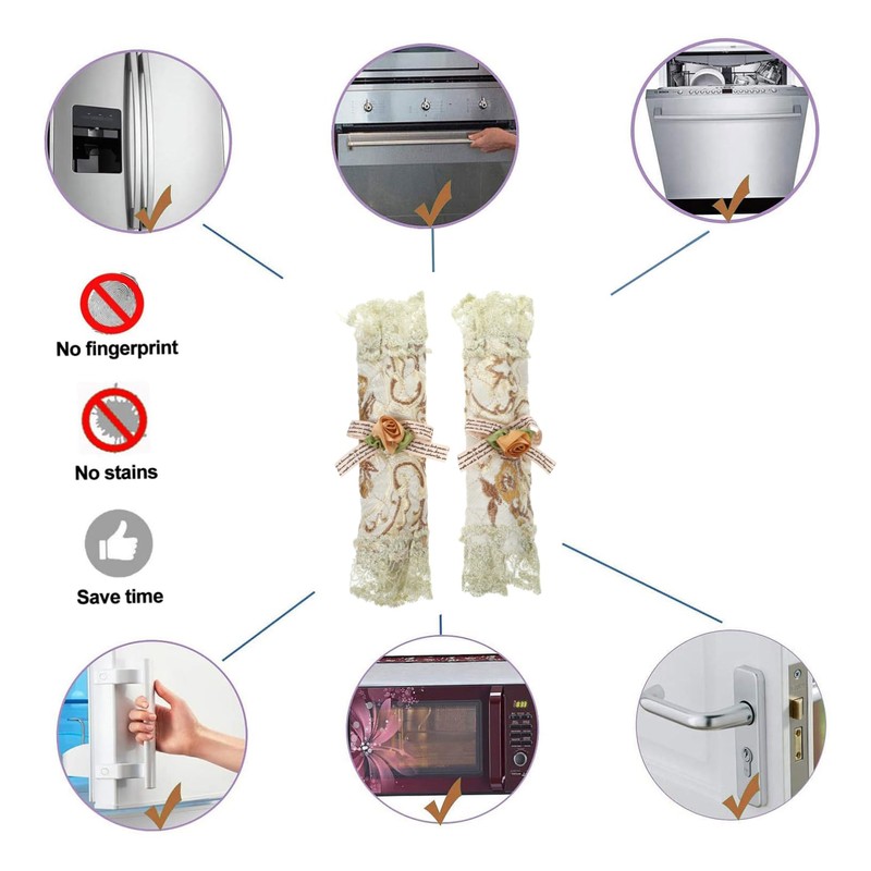 DOITOOL 2pcs Refrigerator Handle Gloves Covers Fridge Cover to Protect