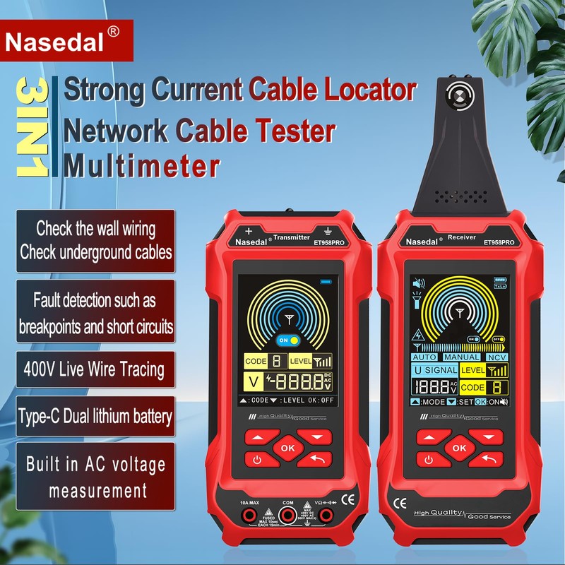 Nasedal Underground Cable Tester Locator Muntimeter 2 in 1,Circuit Tracer