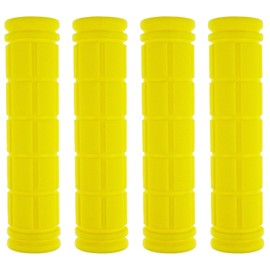 Kasteco 2 Pairs Bicycle Handle Bar Grips Mushroom Grips for BMX/Road Mountain Bikes (Yellow)