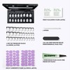 Halloween Press on Nails Kit Short Square Black French White,