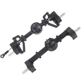 equlup RC Front Rear Axles Assembly, Metal Front Rear Axle Gear Box Upgrade Parts for WPL C14 C24 C34 C44 B14 B24 1/16 RC Car