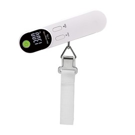 Charmline Portable Luggage Scales Digital with Hooks, Luggage Scales with Integrated Spirit Level and Tare Function, Travel Gadgets, Luggage Scales for Travel up to 50 kg, White