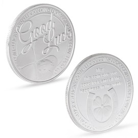 [sourire vivre] Large Visible Silver Coin Lucky Quatrefoil Golf Marker Iron Magnetic Base Golf Mark Funny