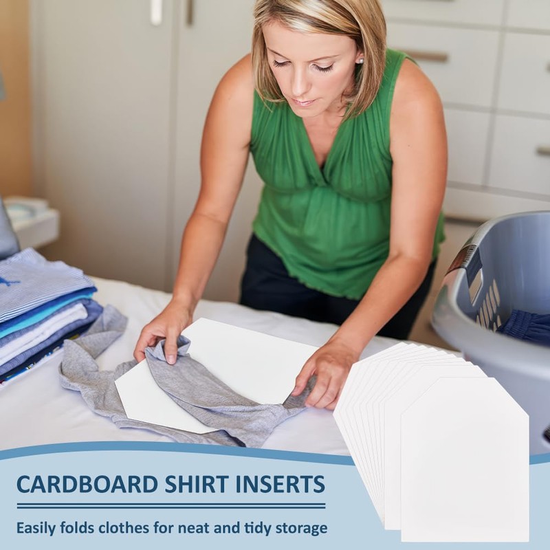 BENECREAT 30Pcs White Cardboard Shirt Inserts, 33x25.3cm Folding Forms Clothes