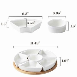 GOVNPJ Taco Tuesday Kit - Taco Serving Platter with 6pcs Taco Holders, Lazy Susan Taco Bar Serving Set for A Party, Fondue Pot for Burritos, Nachos, and Fajitas