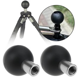 YINETTECH Pack of 2 1 Inch Ball Adapters Compatible with RAM Mounts Size B Double Socket Arm Components Compatible with Brcovan Phone Holder for Motorcycles Bicycles 1/4 Inch 20 Thread