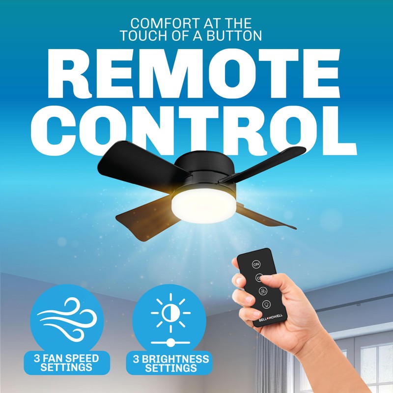 Bell+Howell Socket Breeze Socket Fan Light with Remote, Portable Small