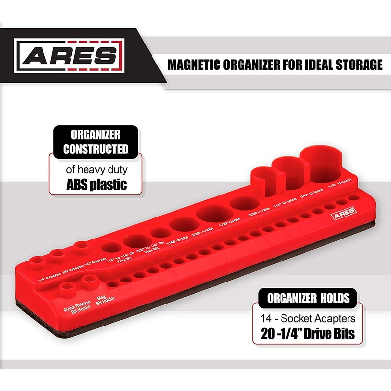 ARES 70751 - 34-Piece Socket Accessory Set - Includes Adapters,