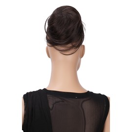 CAISHA Bun Hairpiece Ponytail Hepburn-Bun Scrunchie Updo Dark Brown Mix DC5