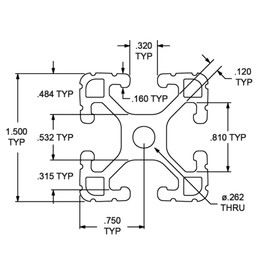8020, 1515, 15 Series 1.5 Inch x 1.5 Inch T-Slotted Aluminum Extrusion DIY Extruded Linear Slot Bar Rail 80/20 (Lite, Black Anodize, 89" Long)