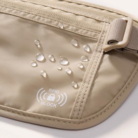 Pander Unisex RFID Anti Theft Waist Pouch Money Belt for Travel, Blocking Hidden Wallet Belt Bag for Women, Protects Your Valuables and Data. (Raw Line)