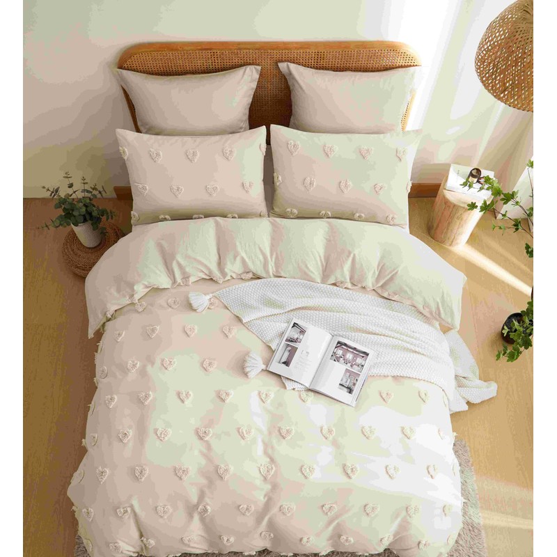 Freyamy Beige Bed Linen 135 x 200 cm 2-Piece Bohemian