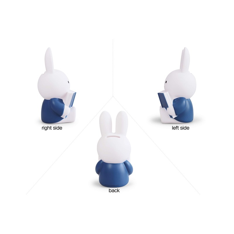 ATELIER PIERRE 090975 Blue Reading Miffy Money Bank, Width 3.9