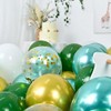 60Pcs/Pack Olive Green Gold Latex Balloons Set, Green White Birthday