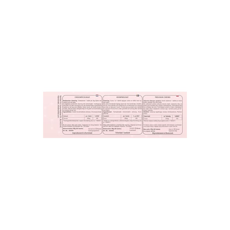 Chrompicolinat 200μg - 365 Tabletten - *normaler Blutzuckerspiegel - Hochdosiert