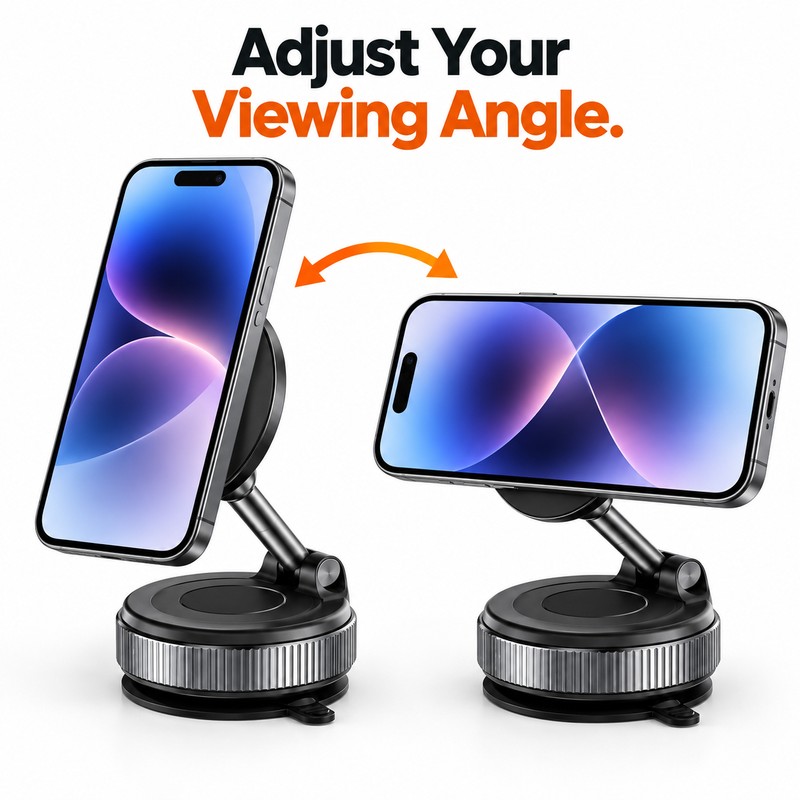 Magnetic Car Phone Mount for GPS Navigation – Foldable 360°