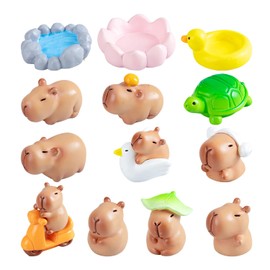 GDFHBD 13 Small Capybara Ornaments, Mini Capybara, Mini Animal Model, Capybara Figurine, Mini Potted Landscape, Cute Capybara Toys.