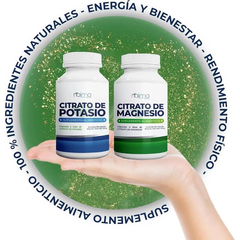 Citrato Magnesio Potasio Naima Kit 2 Frascos 200 Caps
